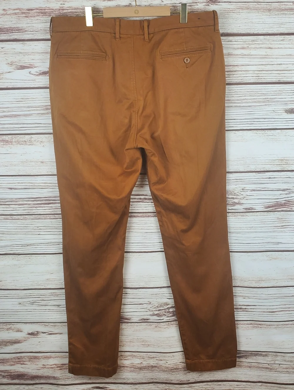 J.Crew Stretch Mens 34x34 770 Straight Leg Brown Khaki Chino Pants